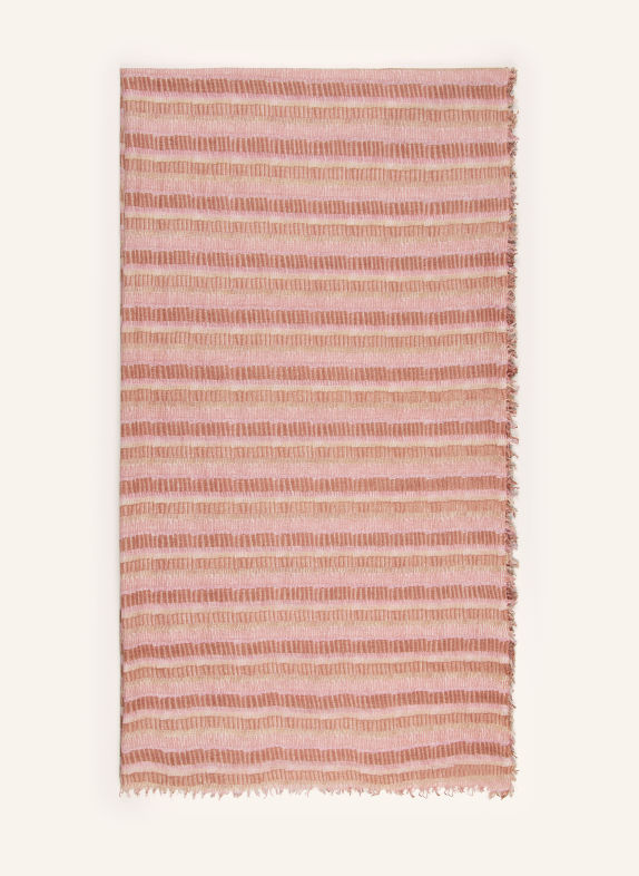 HEMISPHERE Sjaal met zijde ROZE / BRUIN / BEIGE