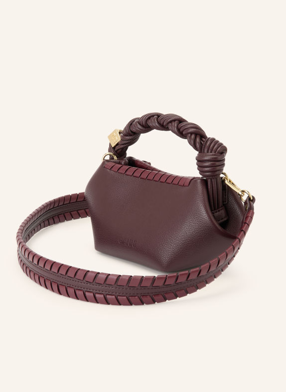 GANNI Handtasche BOU MINI DUNKELROT / GOLD