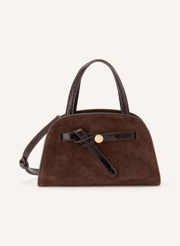 TORY BURCH Umhängetasche ROMY BAULETTO SMALL DUNKELBRAUN / GOLD