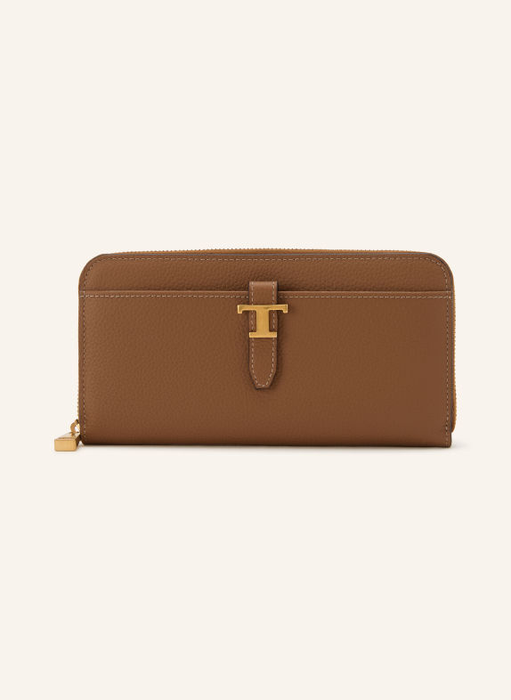 TOD'S Wallet COGNAC / GOLD