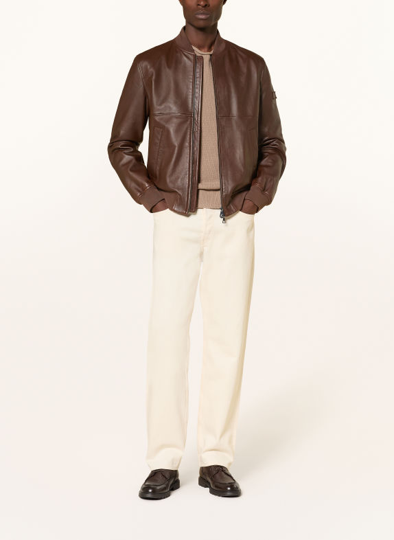 PEUTEREY Leren blouson JODIE BRUIN
