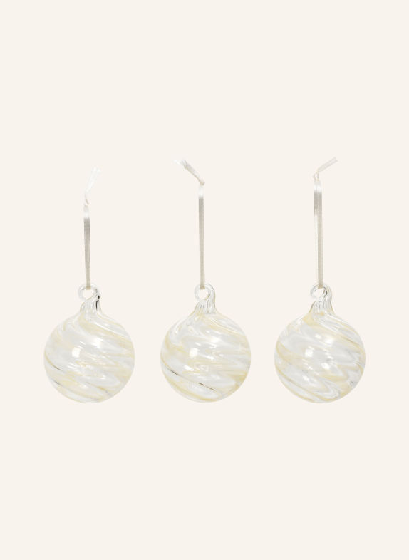 BROSTE COPENHAGEN 3er-Set Dekoanhänger SWIRL CREME
