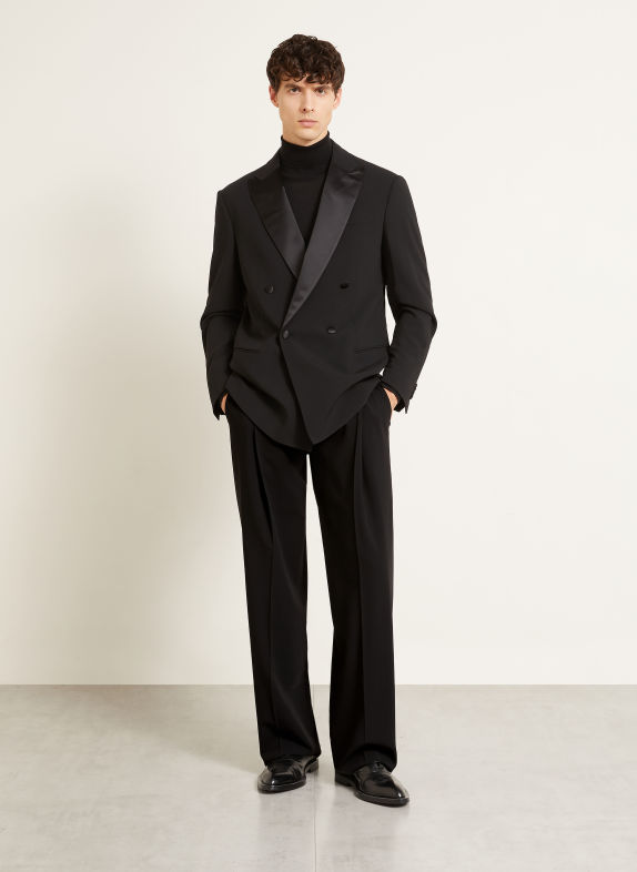 GIORGIO ARMANI Pantalon de costume coupe régulière UC001 BLACK BEAUTY