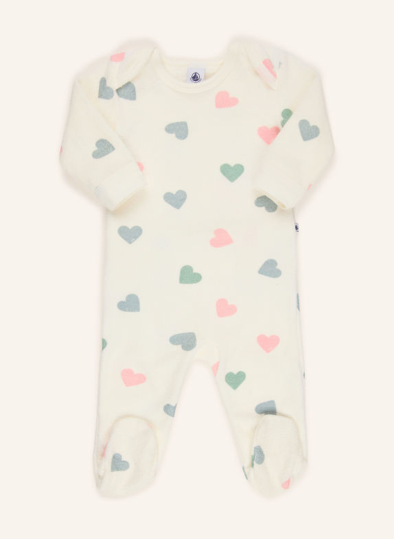 PETIT BATEAU Badstof rompertjes CRÈME / ROZE / GROEN