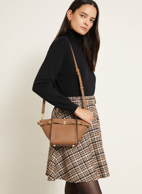 TOD'S Schoudertas CAMEL / GOUD