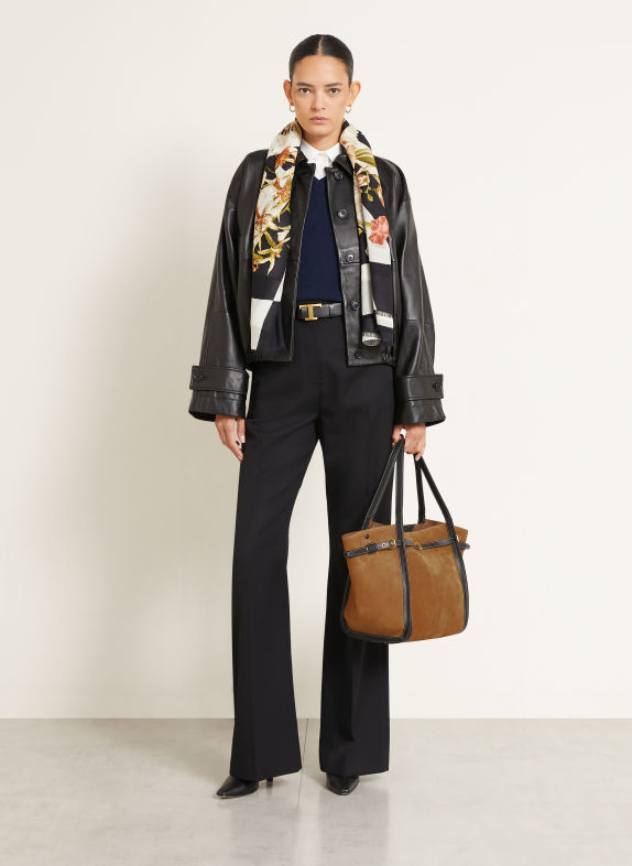 TOD'S Shoppers T SIGNATURE MEDIUM COGNAC / ZWART