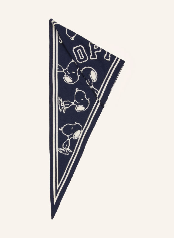 CODELLO Driehoekssjaal DONKERBLAUW / CRÈME