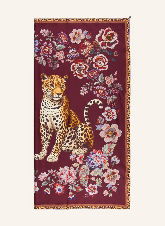 CODELLO Zijden halsdoek DONKERROOD / COGNAC / ROOD