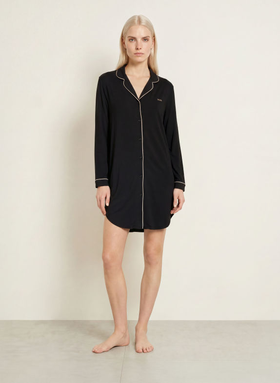 BOSS DREAMLINE Night dress BLACK / BEIGE