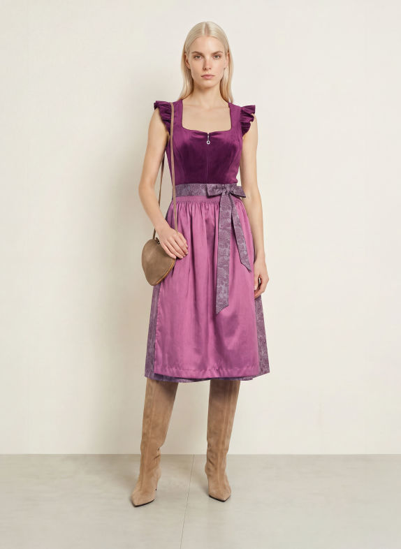 Spieth & Wensky Dirndl KENDALL DUNKELROT / ALTROSA / HELLLILA