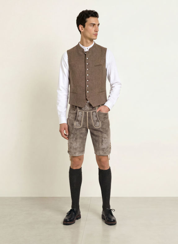 BECKERT MARKTSCHELLENBERG Traditional leather trousers DARK GRAY