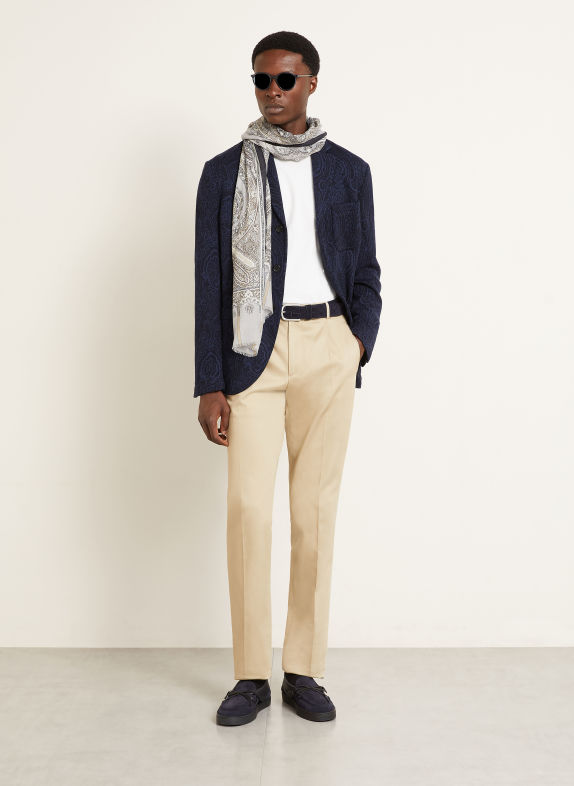 ETRO Gebreid colbert met normale pasvorm DONKERBLAUW