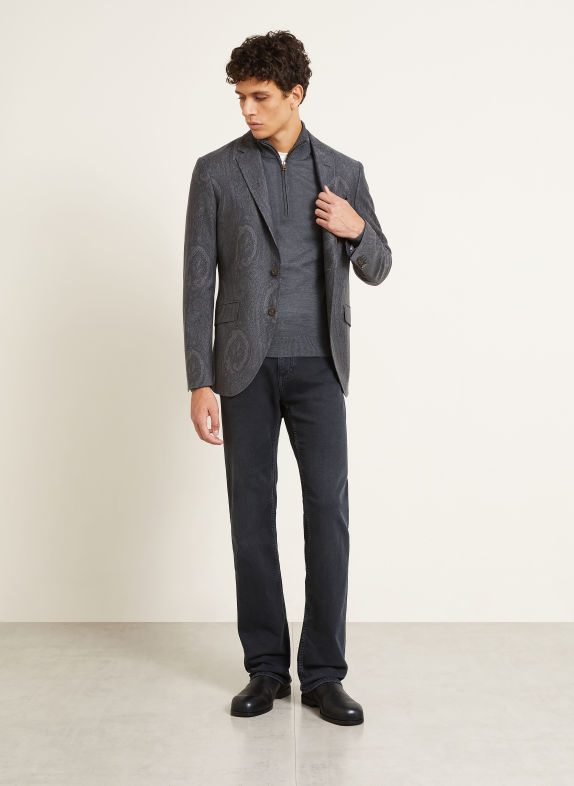 ETRO Sako Regular Fit TMAVĚ ŠEDÁ / ŠEDÁ