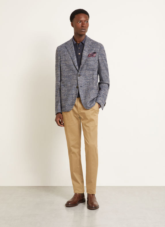 ETRO Colbert met normale pasvorm BLAUW / LICHTGRIJS / GRIJS