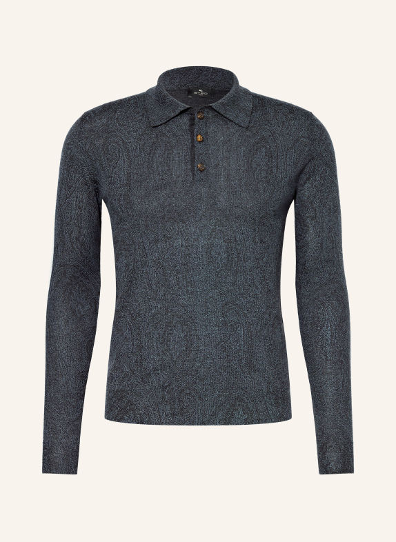 ETRO Gebreid poloshirt DONKERBLAUW