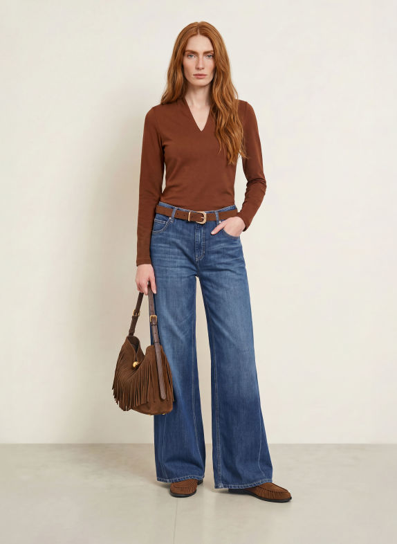 efixelle Long-sleeve shirt BROWN