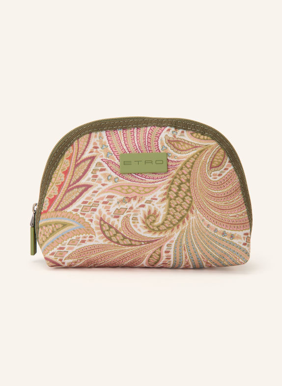 ETRO Kosmetiktasche GRÜN / ROSA / CREME