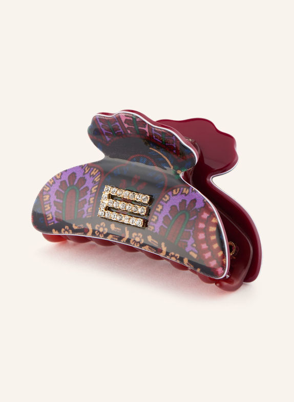 ETRO Hair clip with gemstones DARK RED / GOLD / PURPLE