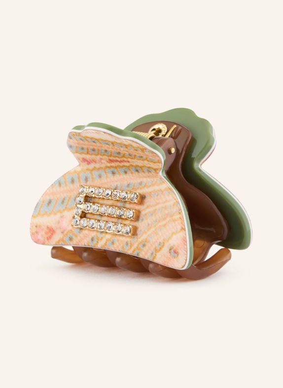 ETRO Hair clip with gemstones OLIVE / BROWN / BEIGE