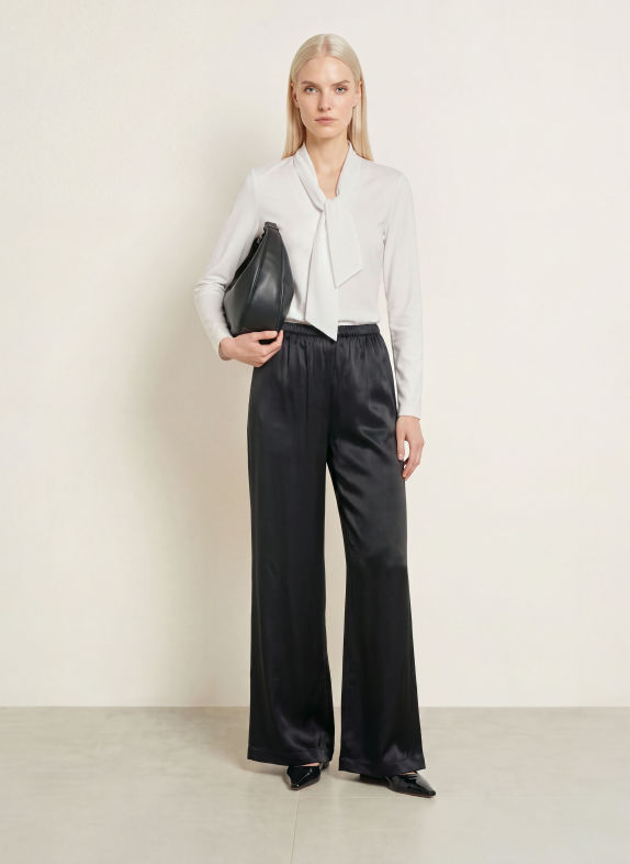 efixelle Tie-neck blouse WHITE