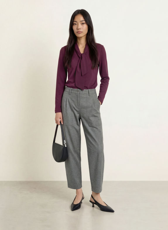 efixelle Tie-neck blouse PURPLE