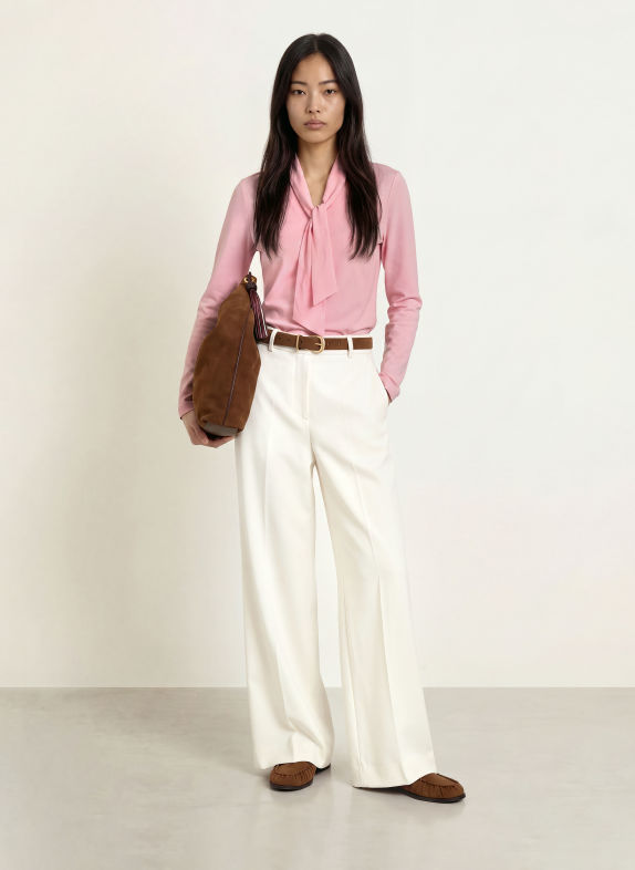 efixelle Tie-neck blouse PINK