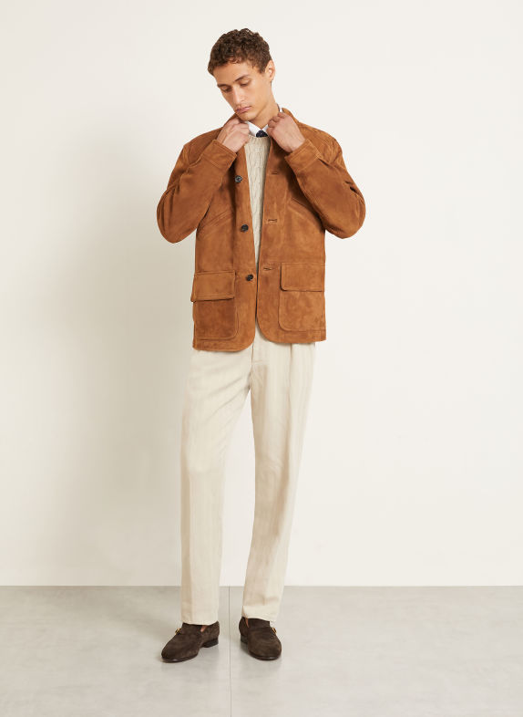 RALPH LAUREN PURPLE LABEL Lederjacke BRAUN