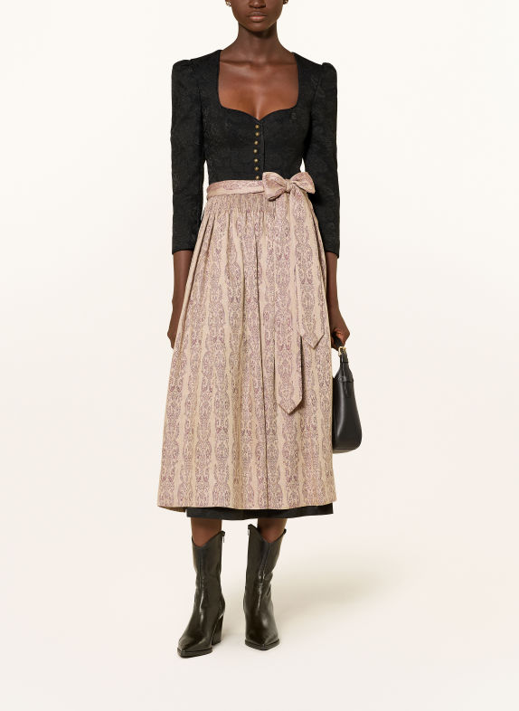 Gottseidank Dirndl AMELIE mit 3/4-Arm SCHWARZ / ROSÉ