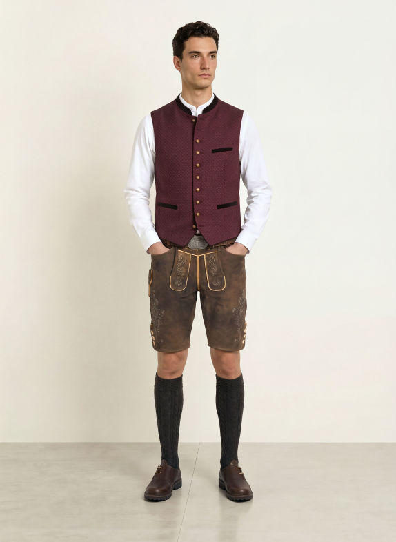 Gottseidank Traditioneel gilet KONSTANTIN DONKERROOD / ZWART