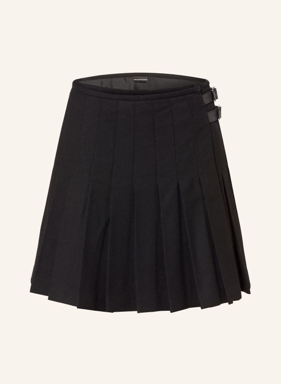 EMPORIO ARMANI Plooirok met wikkel-look ZWART