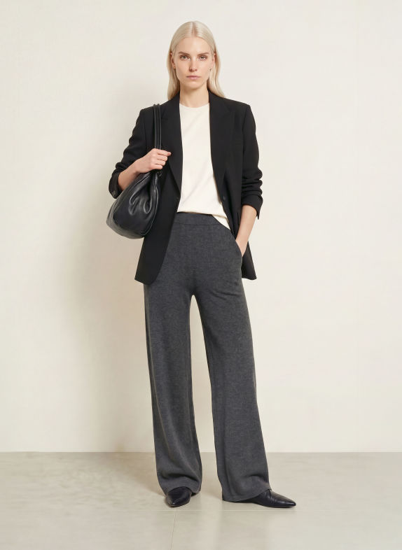 darling harbour Pantalon en maille ANTHRAZIT MELANGE