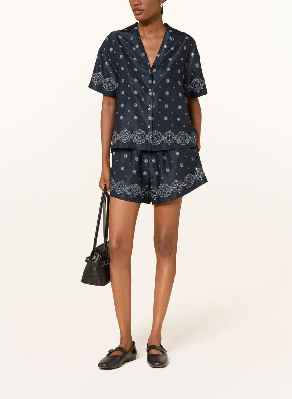 GOOD AMERICAN Bluse DUNKELBLAU / ECRU