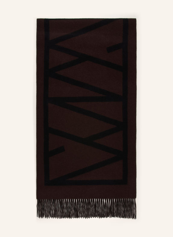 InWear Écharpe MYRTHEIW MARRON FONCÉ / NOIR