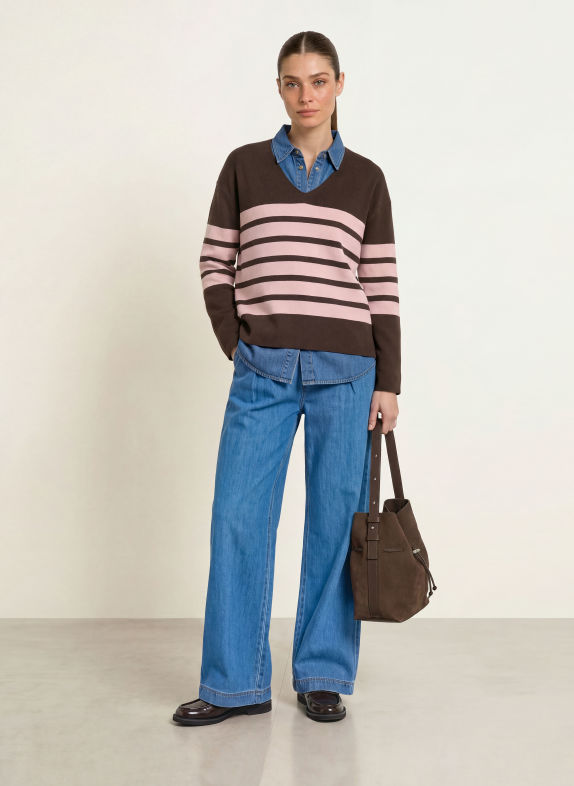 InWear Trui TILDAIW MARRON FONCÉ / ROZE