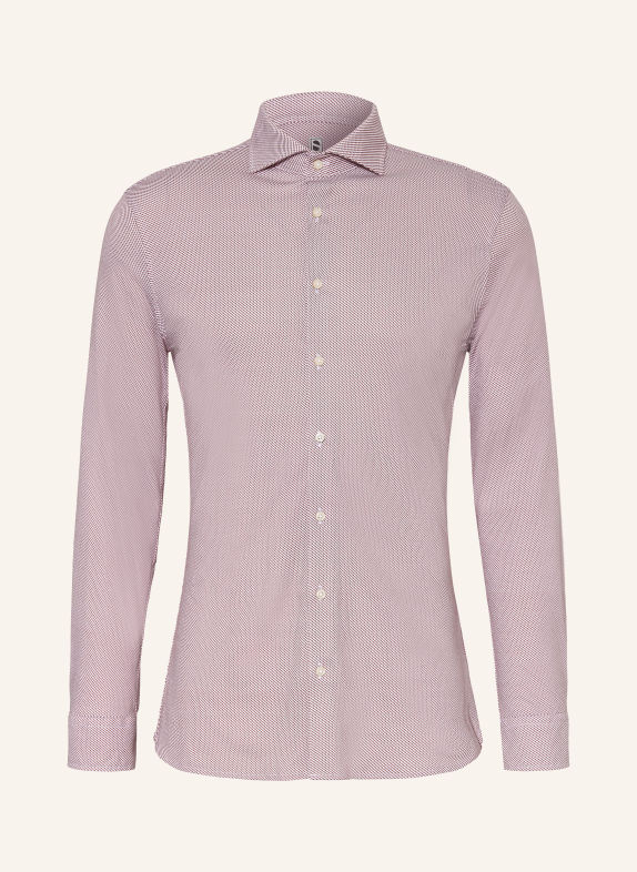 DESOTO Jerseyhemd Slim Fit DUNKELROT / GRAU / WEISS
