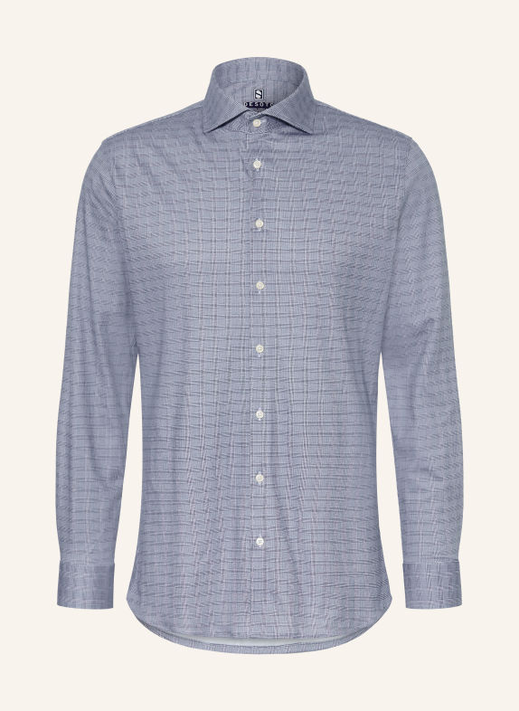 DESOTO Jerseyhemd Slim Fit WEISS / DUNKELBLAU