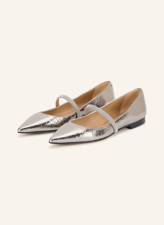 PROSPERINE Mary-Jane-Ballerinas mit Schmucksteinen SILBER