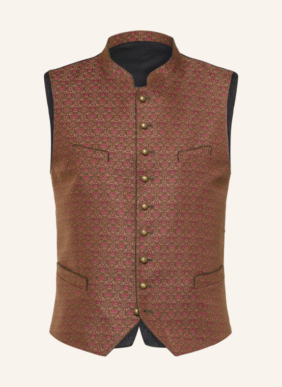 Grasegger VOITL Traditional vest OLIVE / ROSE / FUCHSIA