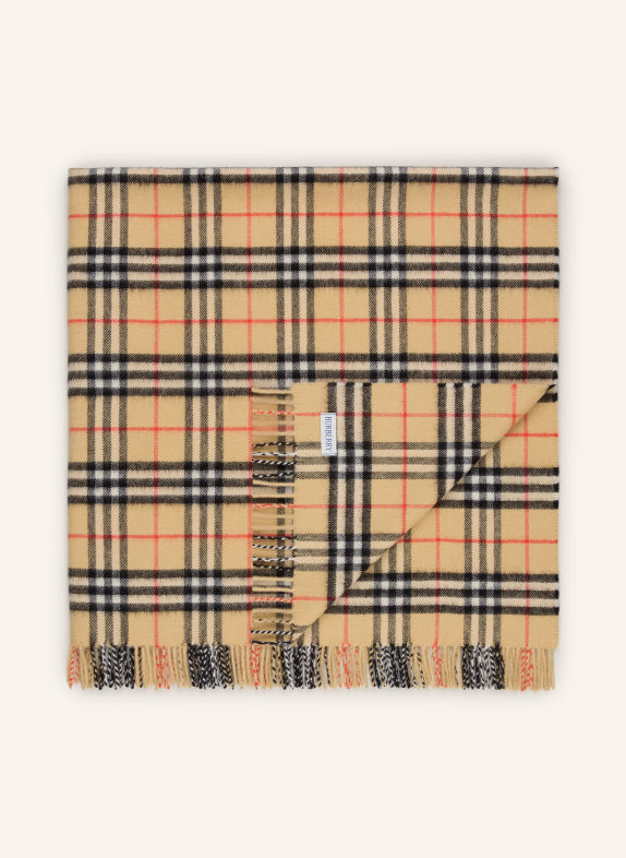 BURBERRY CHECK Baby Blanket CAMEL / RED / BLACK