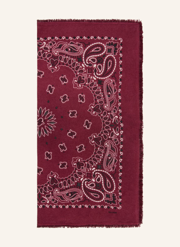 KUJTEN Kasjmier halsdoek HACHIKO BIKO DONKERROOD / WIT / ZWART