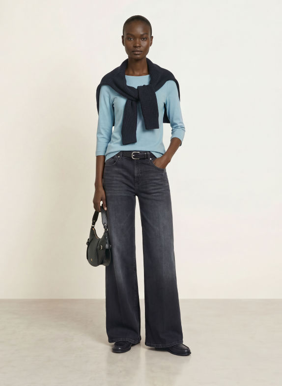 lilienfels Shirt with 3/4 sleeves LIGHT BLUE