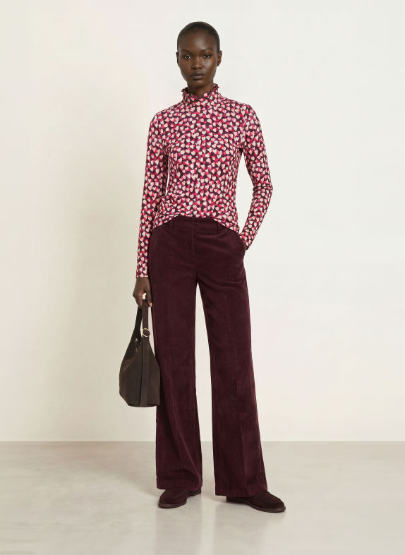 lilienfels Long-sleeve shirt with ruffles BLACK / CREAM / RED