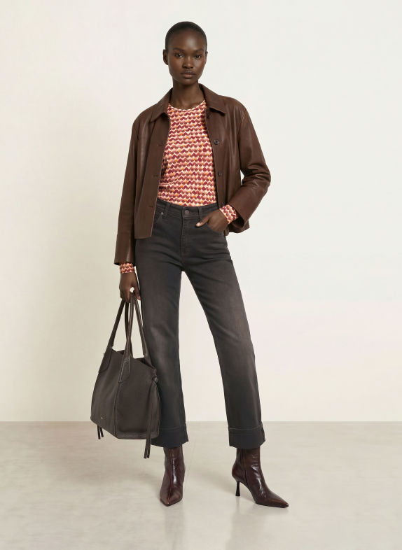 lilienfels Long-sleeve shirt DARK RED / PINK / CREAM