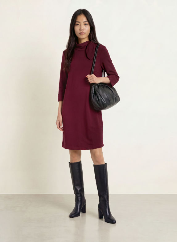 Miss Lagotte Jerseykleid mit 3/4-Arm FUCHSIA