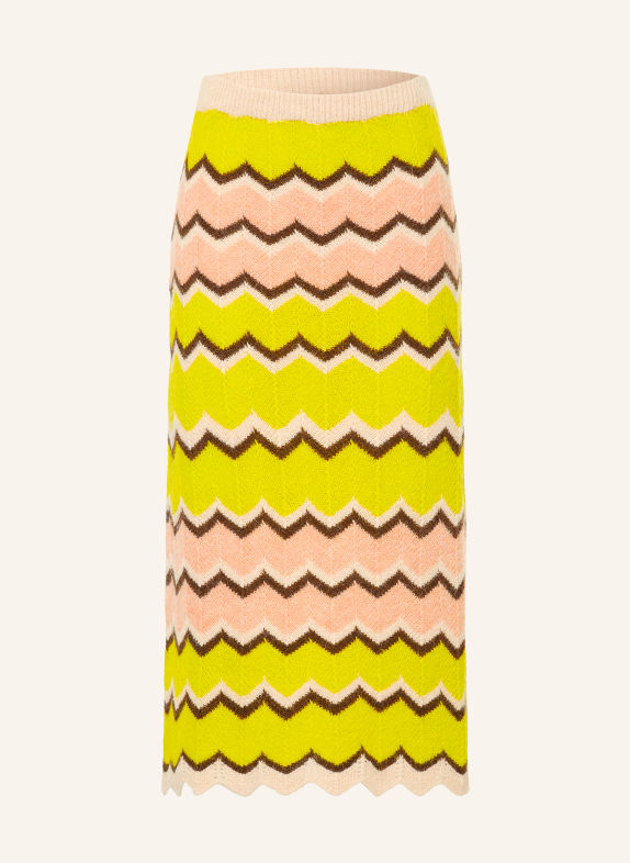 miss goodlife Strickrock NEONGELB / DUNKELBRAUN / ROSÉ