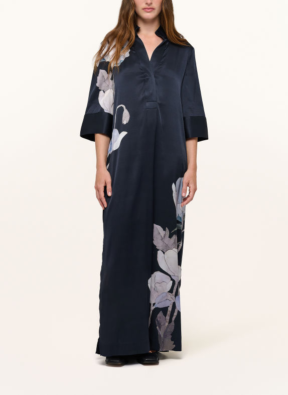 dea kudibal Kleid HELGA mit Seide und 3/4-Arm DUNKELBLAU / ROSÉ / BLAUGRAU