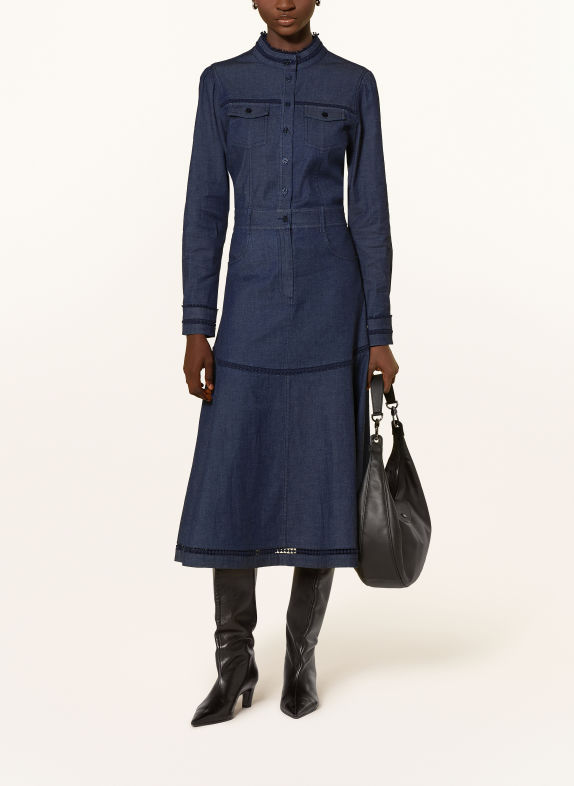 dea kudibal Robe en jean AUGUSTA avec de la dentelle BLEU FONCÉ