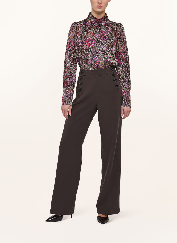 dea kudibal Bluse AMELIE med silke MØRKEBRUN / BEIGE / LILLA