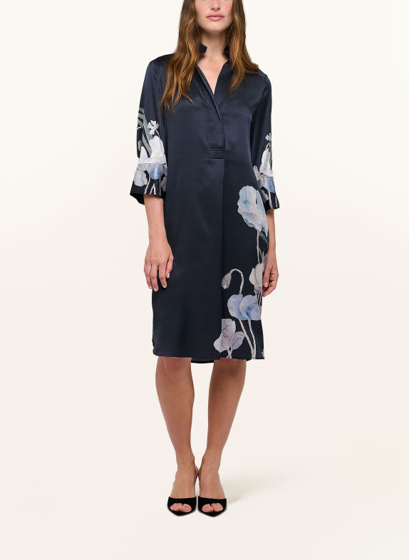 dea kudibal Kleid KAMILLES mit Seide und 3/4-Arm DUNKELBLAU / BLAUGRAU / TAUPE