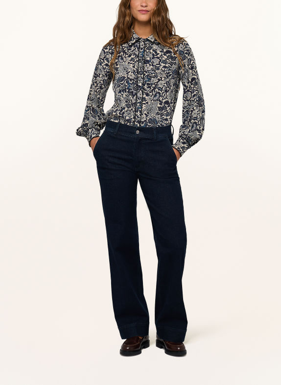 dea kudibal LENA Blouse with Silk and Lace DARK BLUE / ECRU / BLUE GRAY
